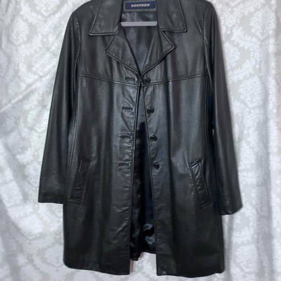 Vintage Dockers Leather Coat L - Picture 3 of 15